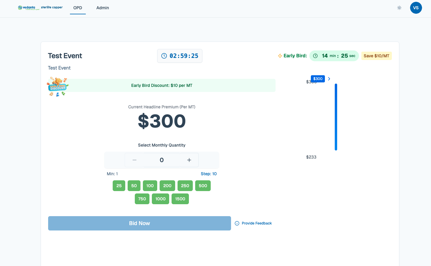 Bidding Interface